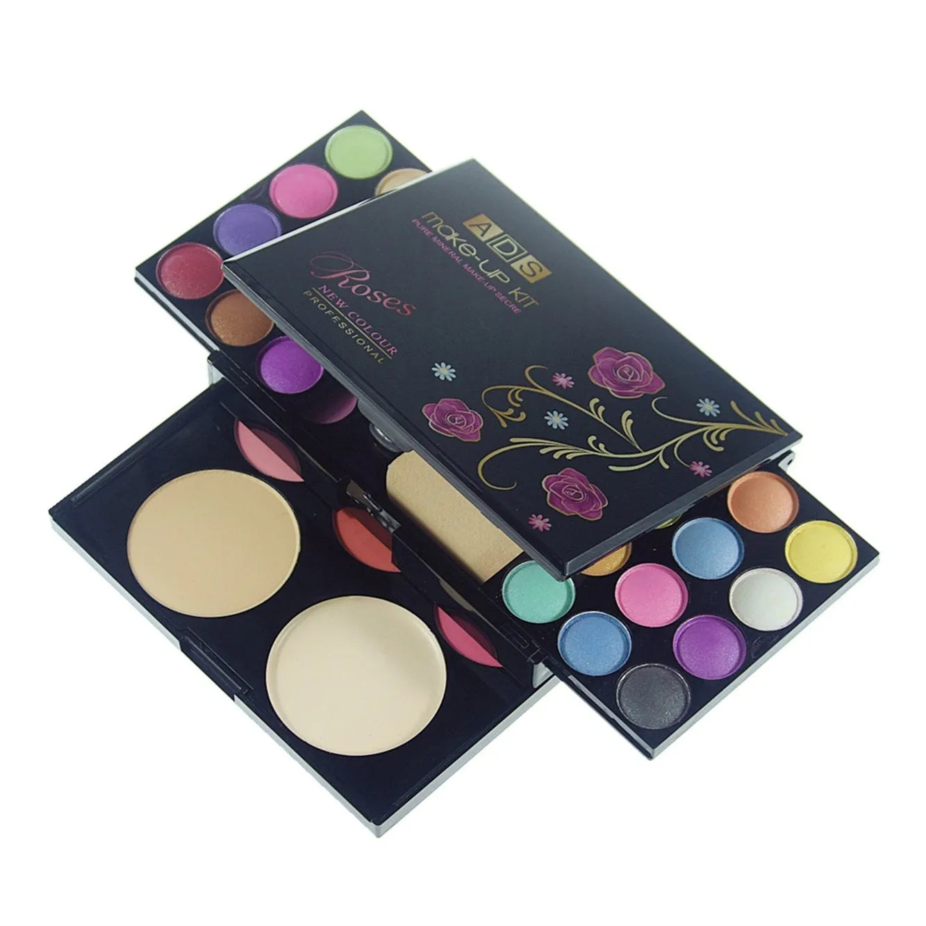 Edith 33 colour eyeshadow palette combination makeup kit in plastic case