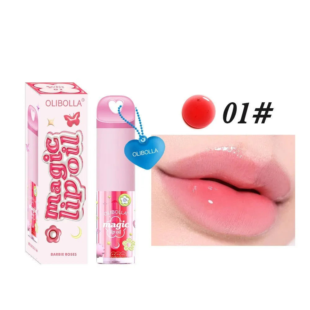 Temperature sensitive colour change lip gloss moisturising nourishing lip oil in six colour options