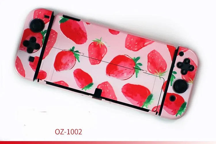 Hard protective case for Nintendo Switch OLED console in a cartoon crystal shell design.