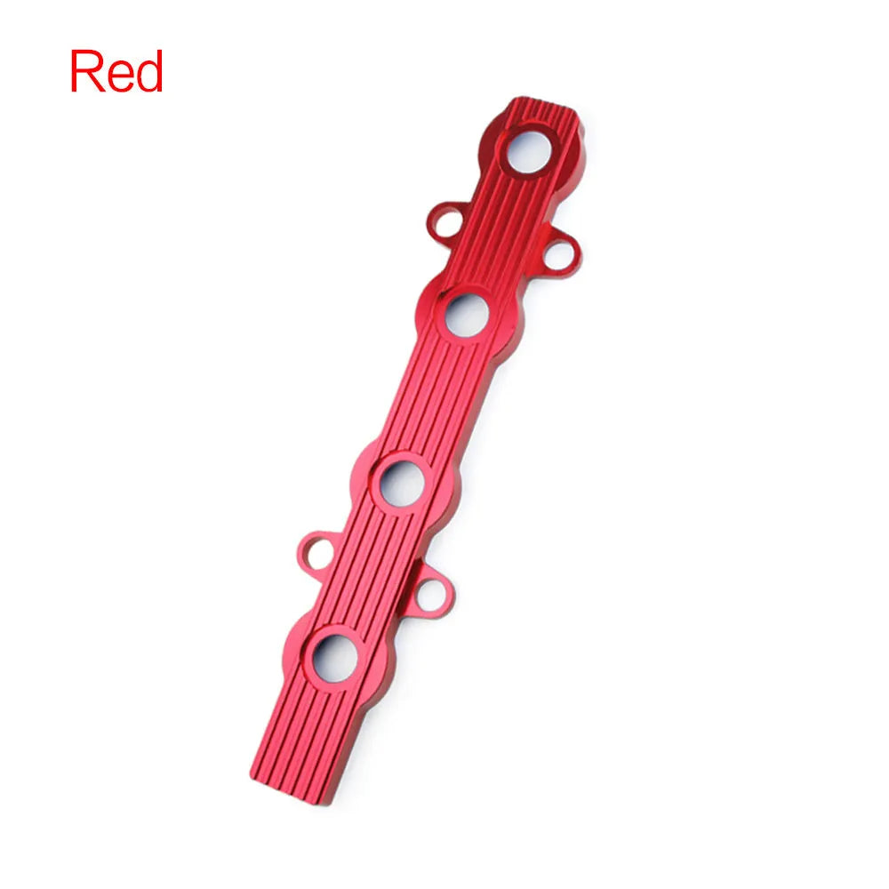 Aluminium alloy car engine hood in blue, red, or silver, showing versions with and without mounting holes.