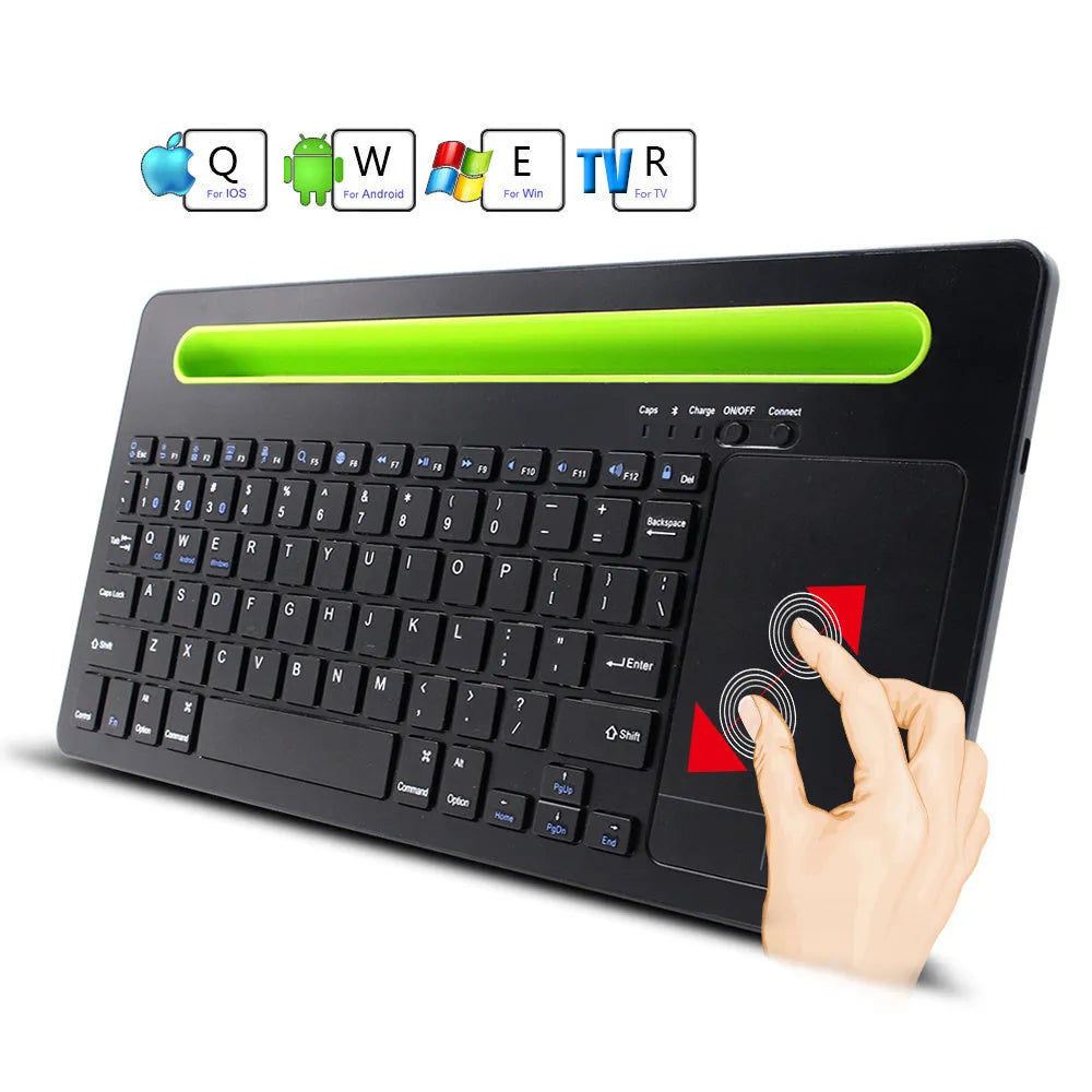 Universal touch keyboard for tablet phones Black 78 keys with touchpad Bluetooth 3.0