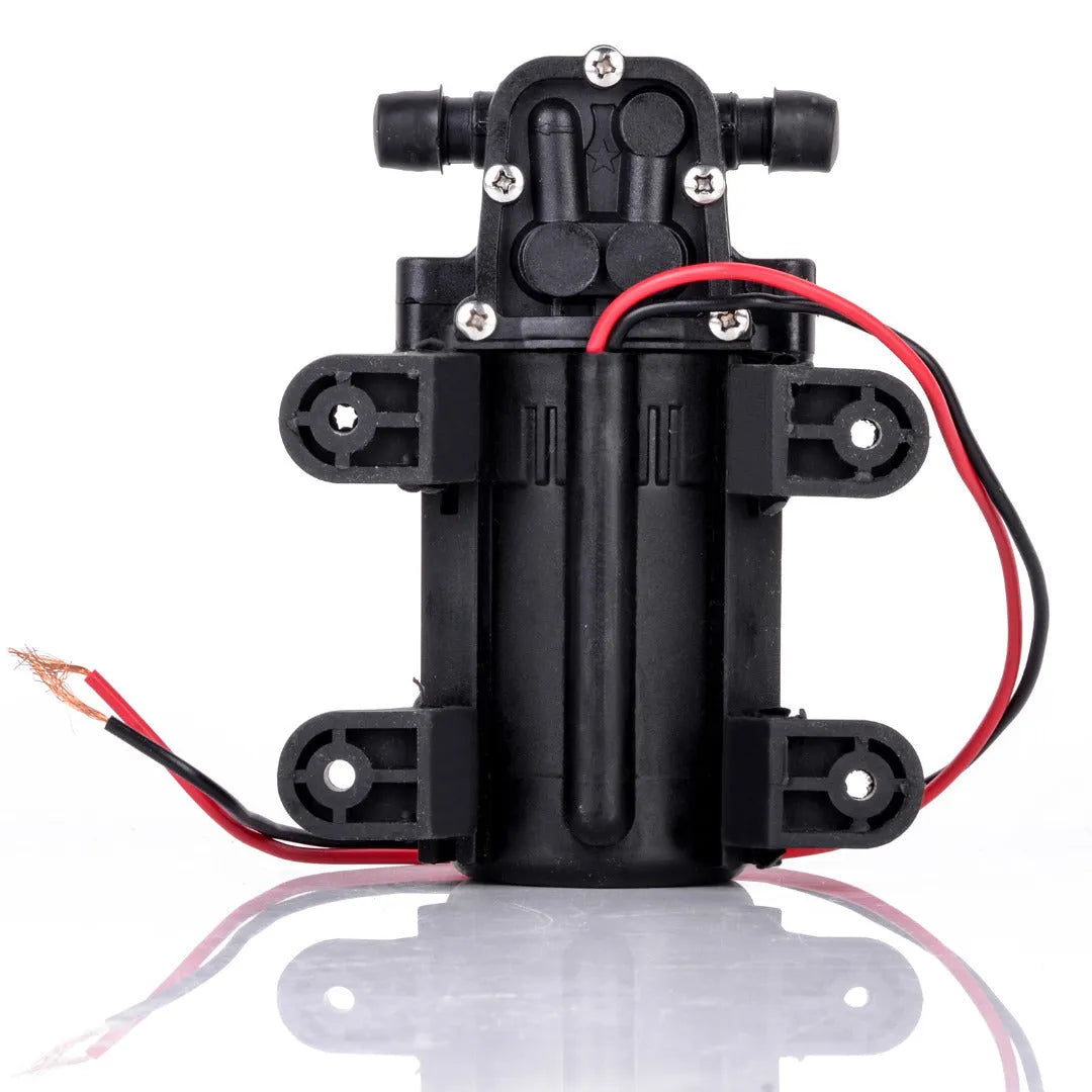 12V DC electric water pump motor with engineering plastic housing and pure copper motor, backflow colour option, 12.5 cm size