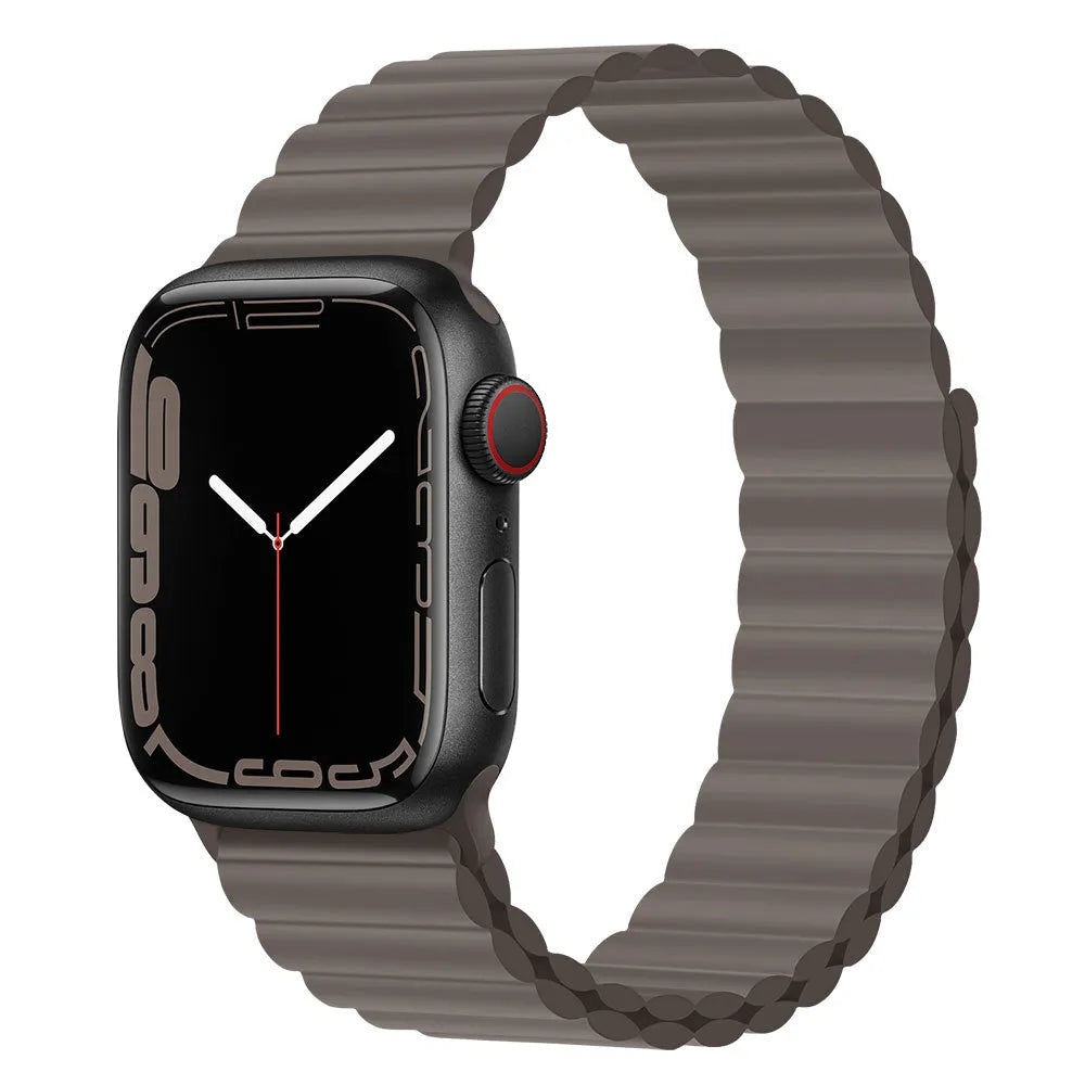 Silicone loop magnetic watch strap in starlight colour compatible with Apple Watch 38mm