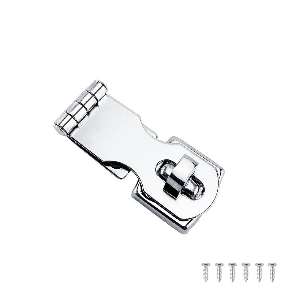 Silver marine-grade 304 stainless steel lock latch bolt with mirror finish for doors and cabinets
