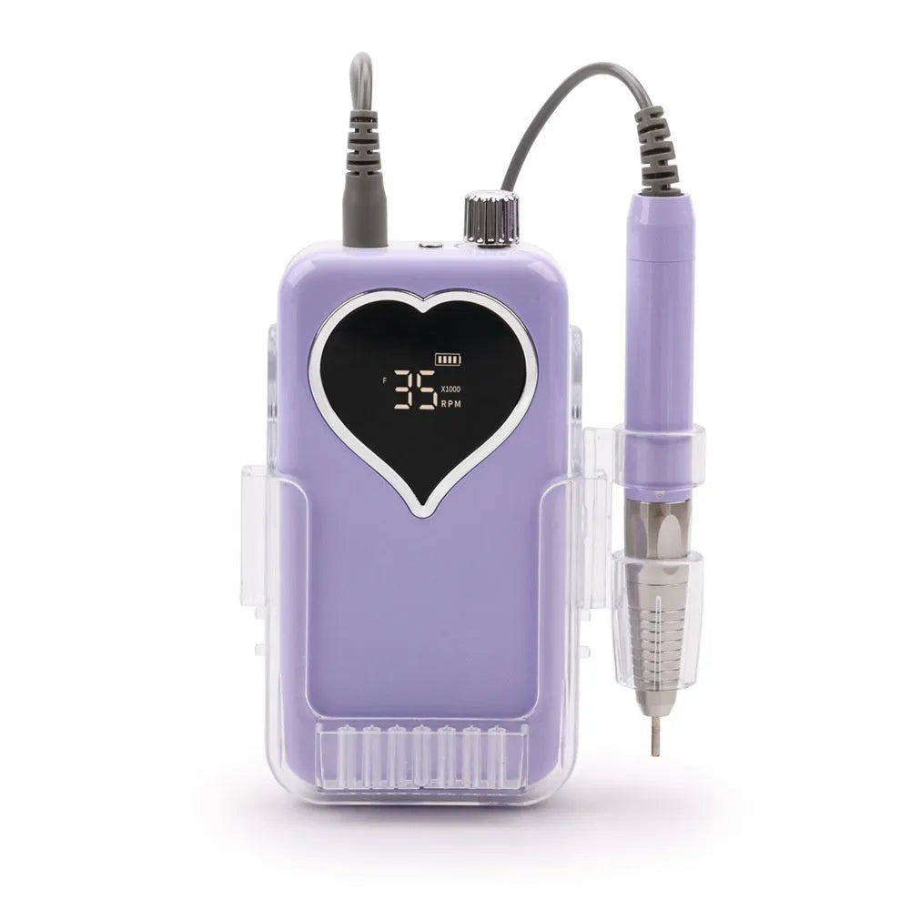Brushless nail polishing machine with six-piece grinding head set and charger