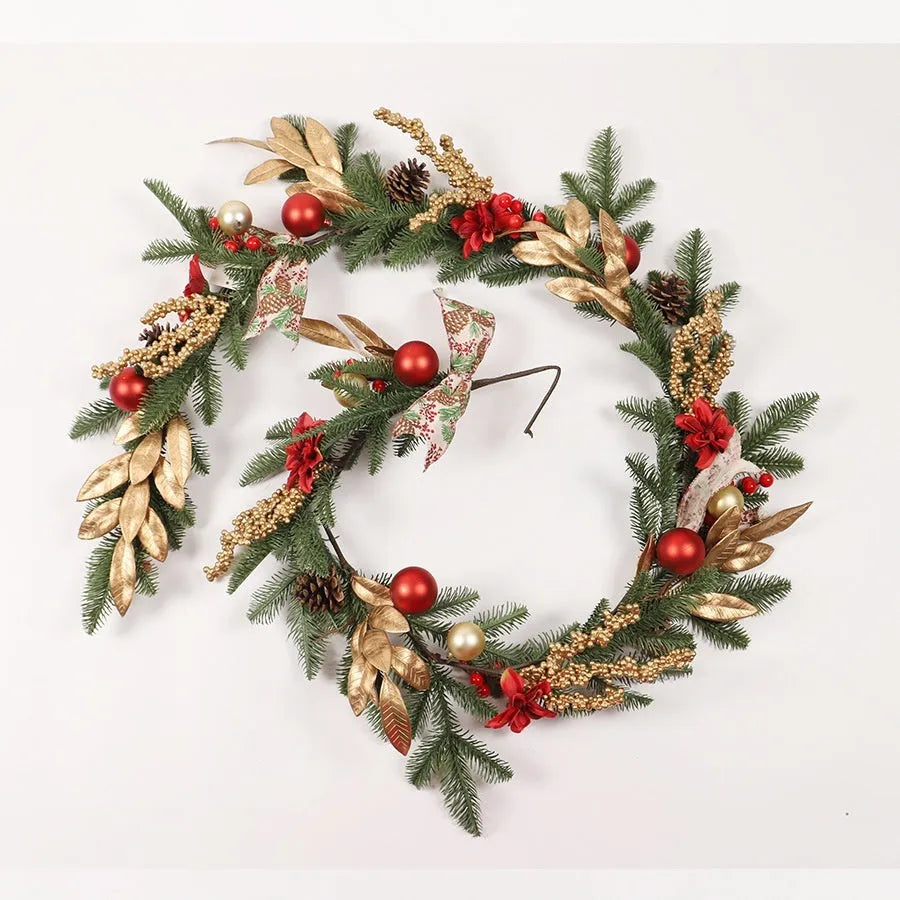 American country style plastic Christmas garland decoration in one of four hanging styles