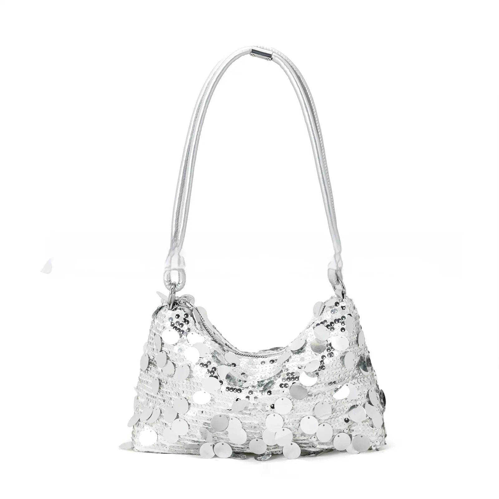 Gold women's shoulder crossbody bag with sandwich pocket design and single strap