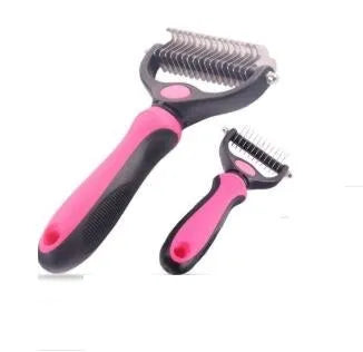 Stainless steel rake comb with round edge for dog and cat grooming, large 18x7.5cm size