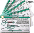 Set of 5 metal fishing knot diagram cards with clear knot illustrations on a metal surface