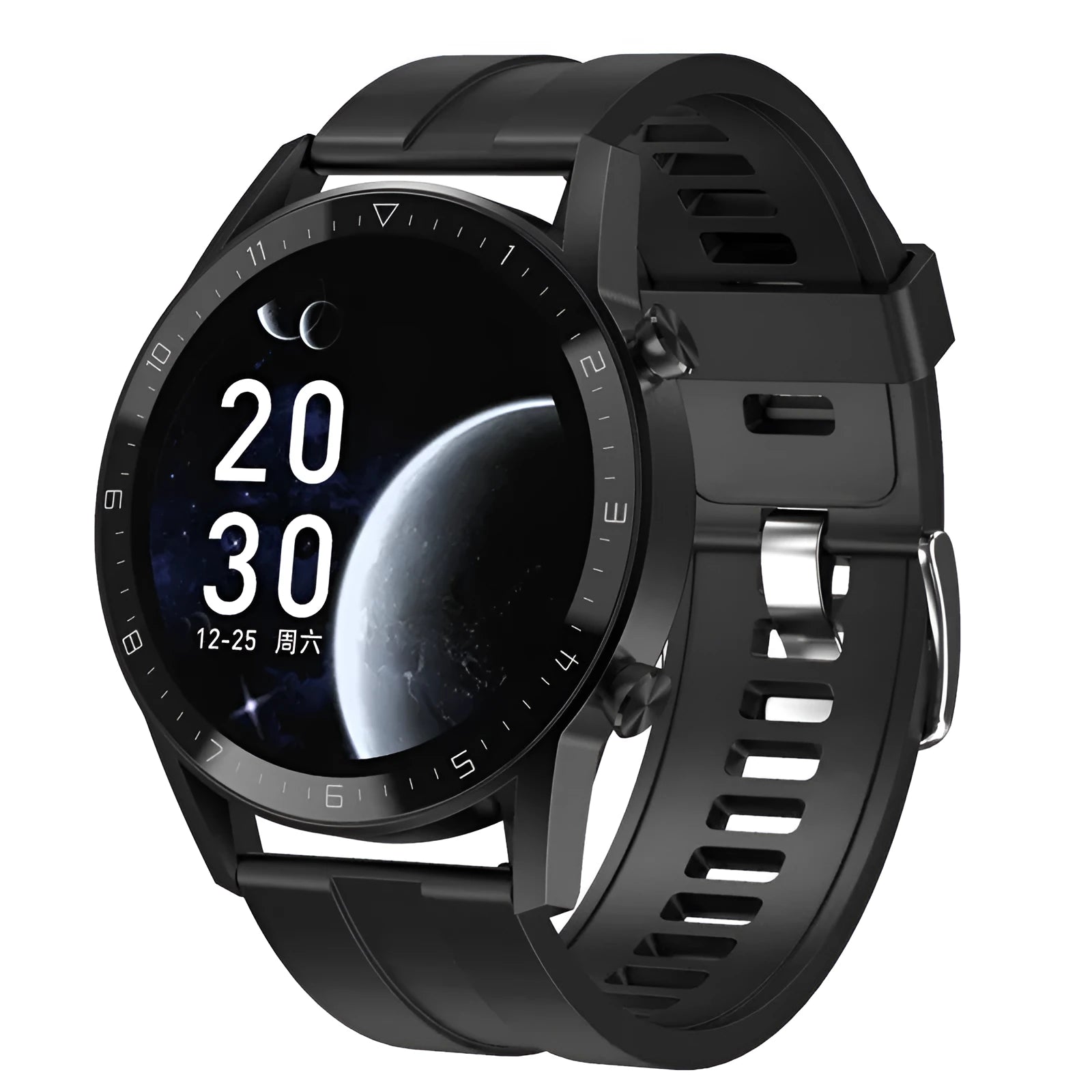Multifunctional sports watch with 1.3-inch touchscreen and genuine leather strap