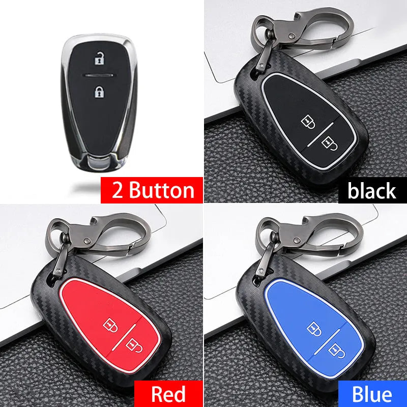 Plastic car key case for Chevrolet smart fob, double-sided frosted ABS, black colour, with button cutouts