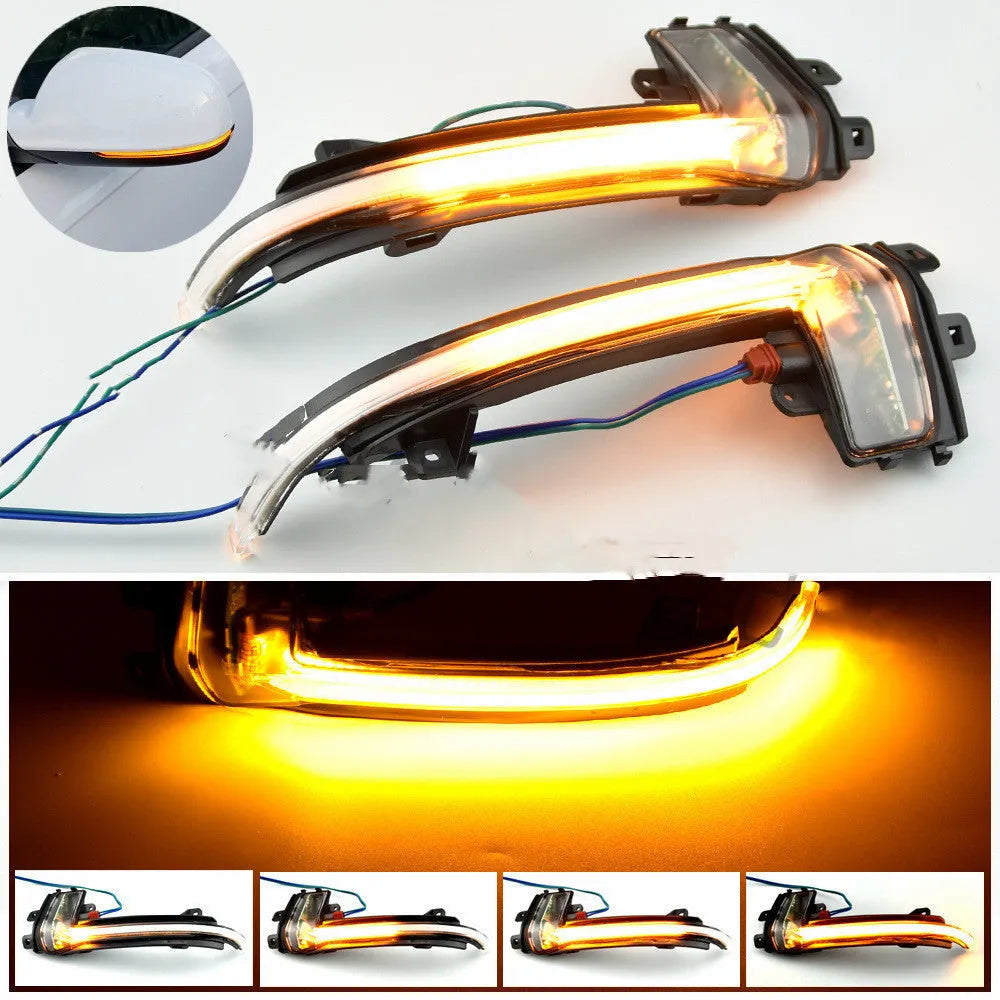 Dynamic LED mirror turn signal for Audi B8 B8.5 models in crystal white or black