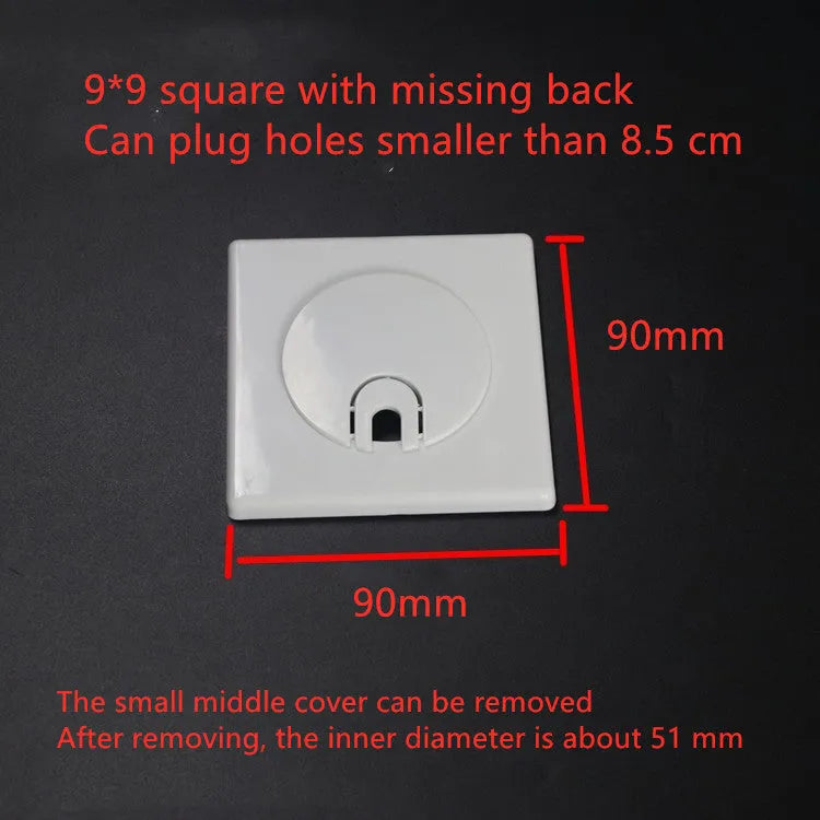 White ABS plastic decorative sticker covering ring for hiding wall holes and cables.