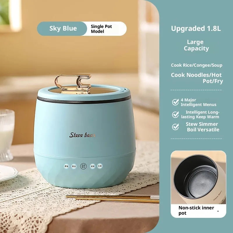 Mini 18L electric cooker, 350W, 1-2 litre capacity, beige, for dormitory use