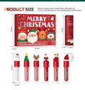 Christmas lip gloss set 6-piece red matte velvet lip glosses in festive packaging