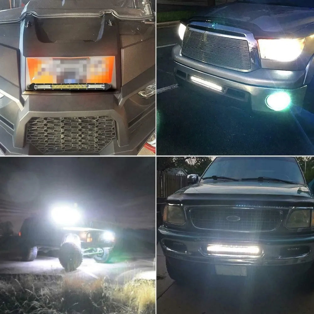 White aluminium alloy ultra-thin LED strip light for car roof or bumper in three length options.