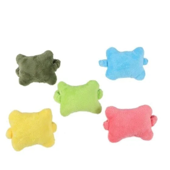 Plush wrist protector mouse pad mini pillow in blue, green and pink colours for keyboard typing comfort