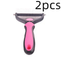 Stainless steel rake comb with round edge for dog and cat grooming, large 18x7.5cm size