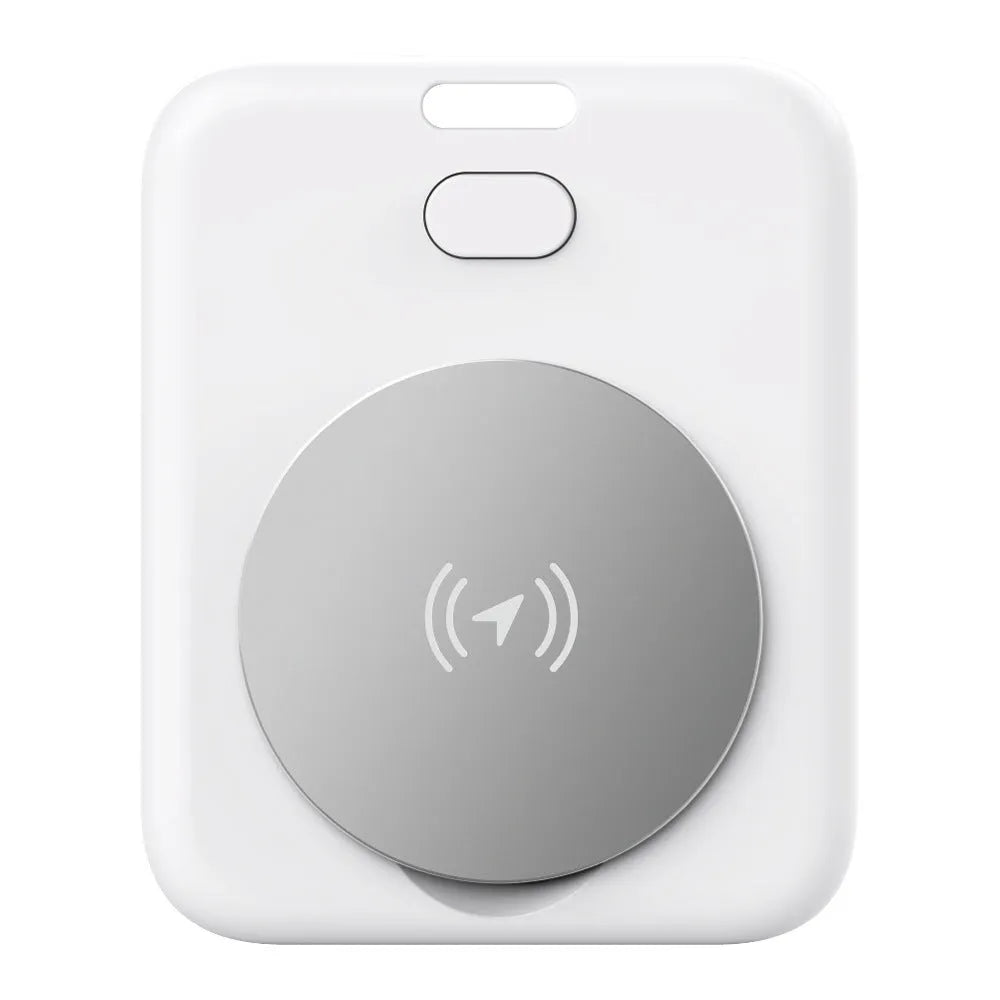 White ABS plastic pet tracking device with portable attachment for collars