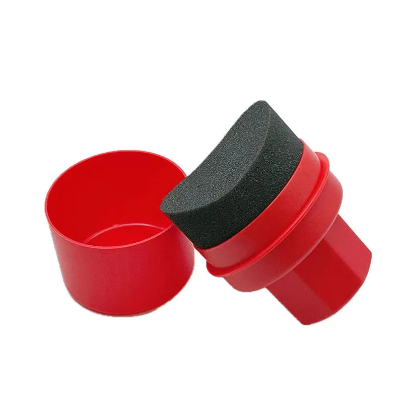 Car tyre polishing sponge brush with lid for tyre dressing application