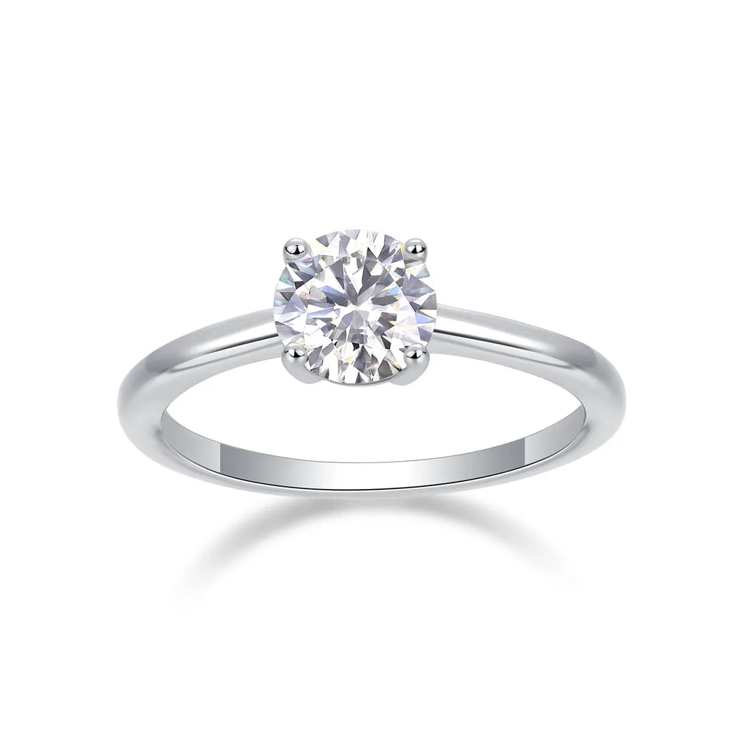 Heart-shaped 1 carat moissanite wedding ring set S925 silver platinum-plated with gift box