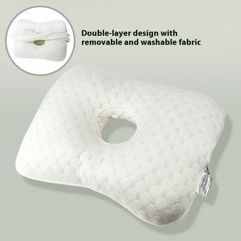 Adult single hole ear pillow for beauty salon procedures with detachable cover options