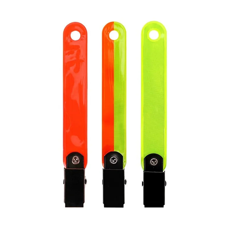 Yellow and orange PVC fluorescent ribbon clips for outdoor archery road sign marking, 10.3 cm size