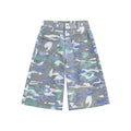 Camouflage pattern cotton cropped trousers with straight leg cut and pocket detailing