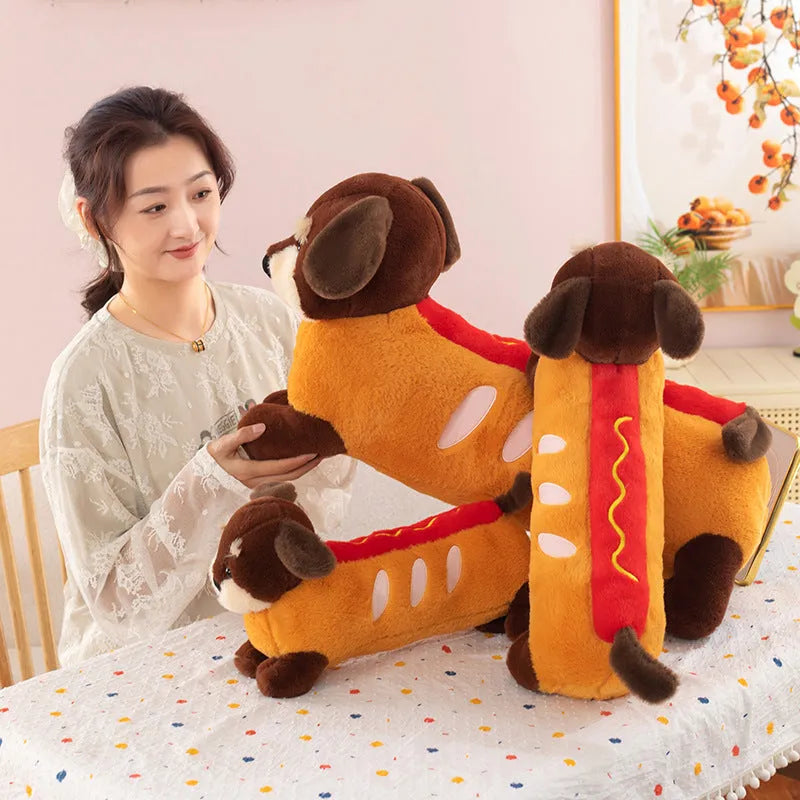 Cute dachshund doll plush toy sausage dog stuffed animal 40cm height plush material