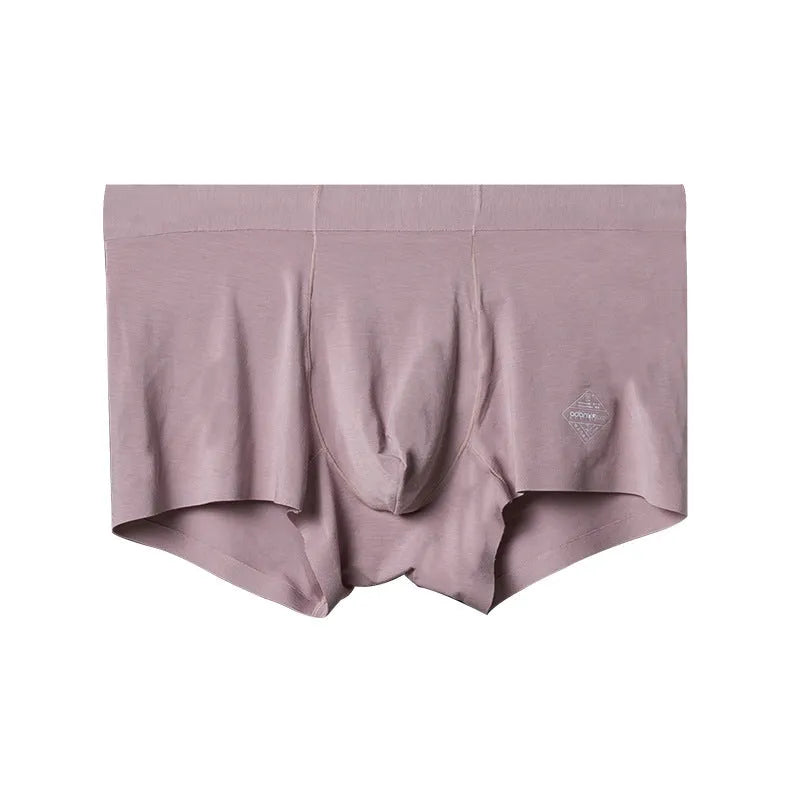 Seamless one-piece men's underwear in modal fabric showing mid waist design
