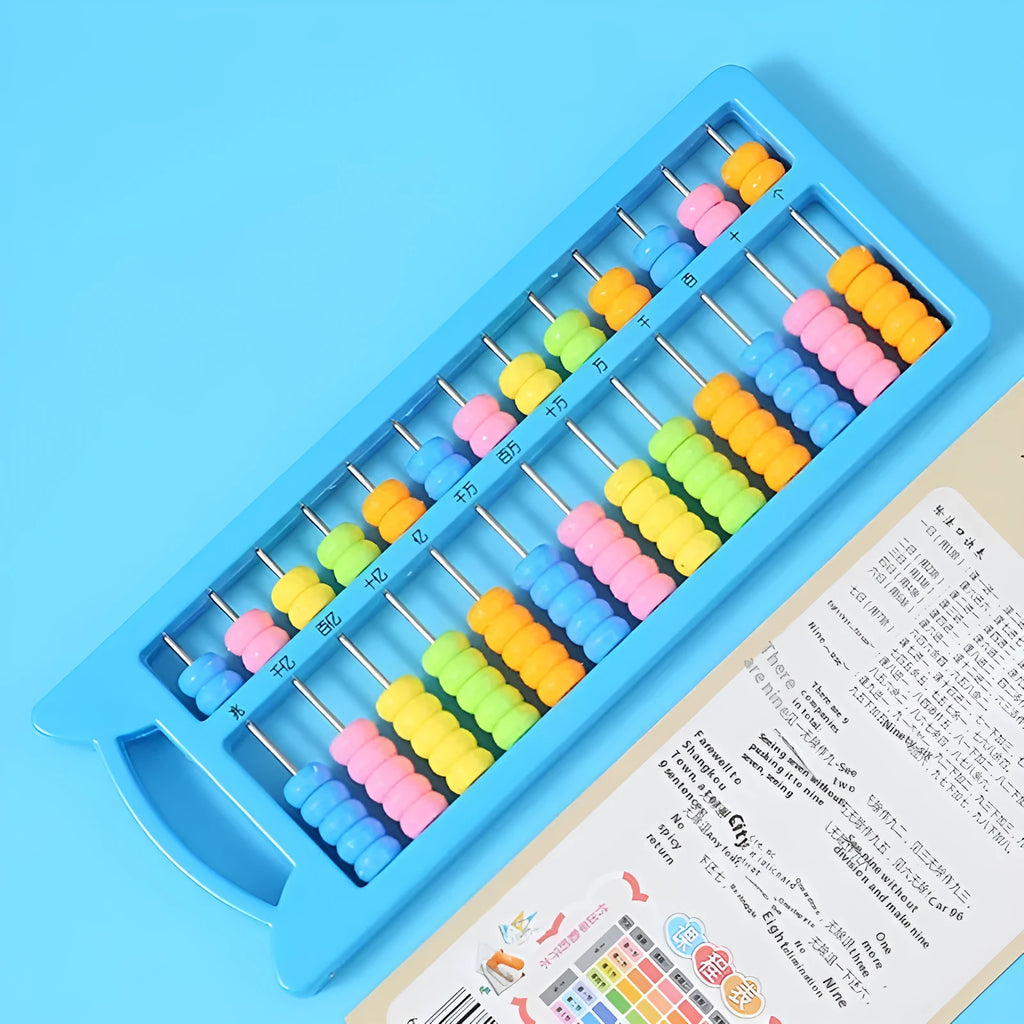 Plastic abacus with 13 gears and coloured beads for elementary school mental arithmetic practice