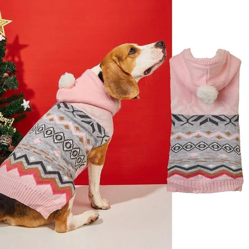 Green acrylic knit dog sweater with a diamond pattern, sized for a small dog.