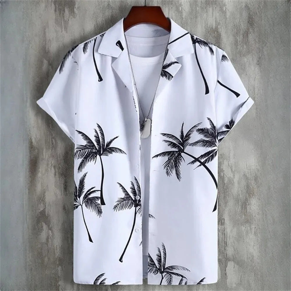 Men's loose fit camouflage print t-shirt with short sleeves and 3D digital stitching detail.