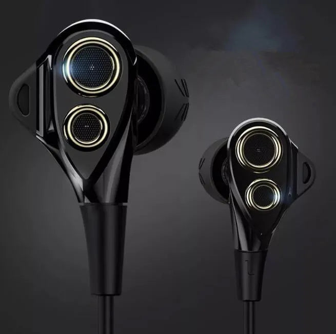 Metal CNC zinc alloy piston in-ear headphones in black or silver with in-line microphone controls.