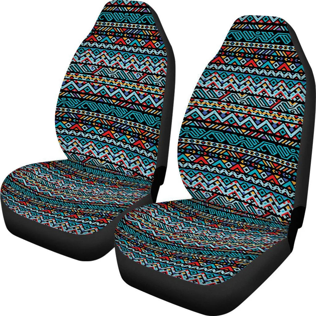 Retro cow spot leopard print car seat covers on vehicle seats