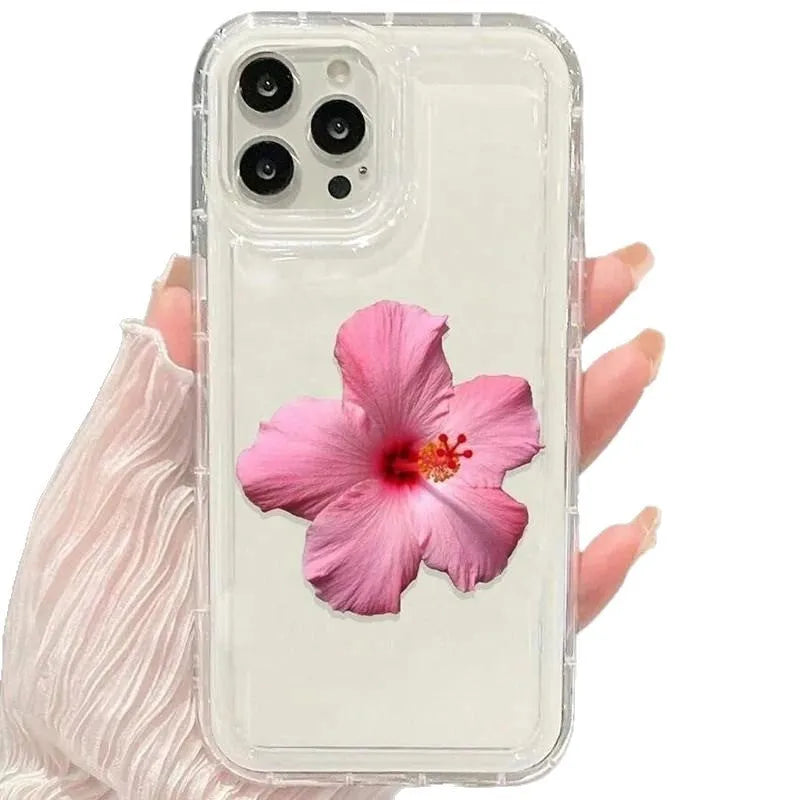 All-inclusive TPU phone case with lily flower print in multiple colours for iPhone shockproof protection
