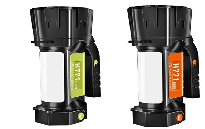 Multifunctional strong light portable camping lamp with USB charging and removable battery, 1000/2000 lumens