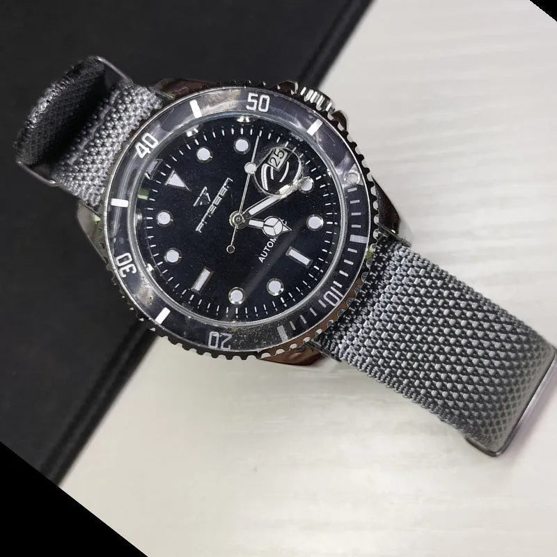 Nylon integrated textile watch strap in various colours showing 20mm and 22mm width options