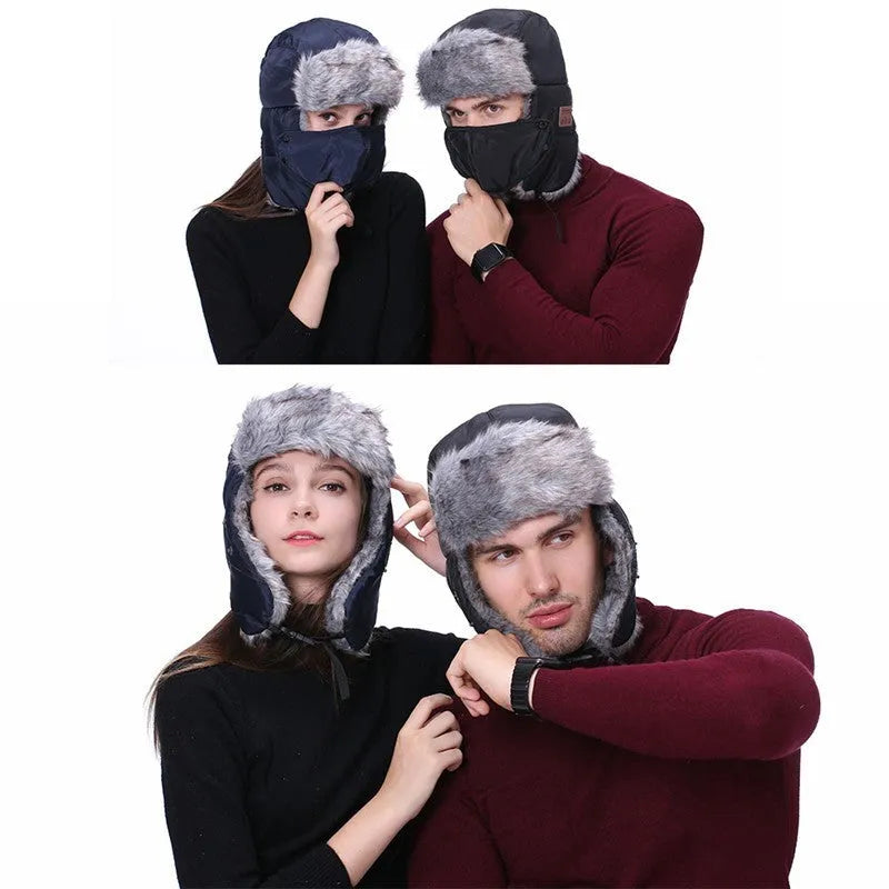 Bluetooth bomber hat in black with acrylic and plush fabric, showing built-in audio controls
