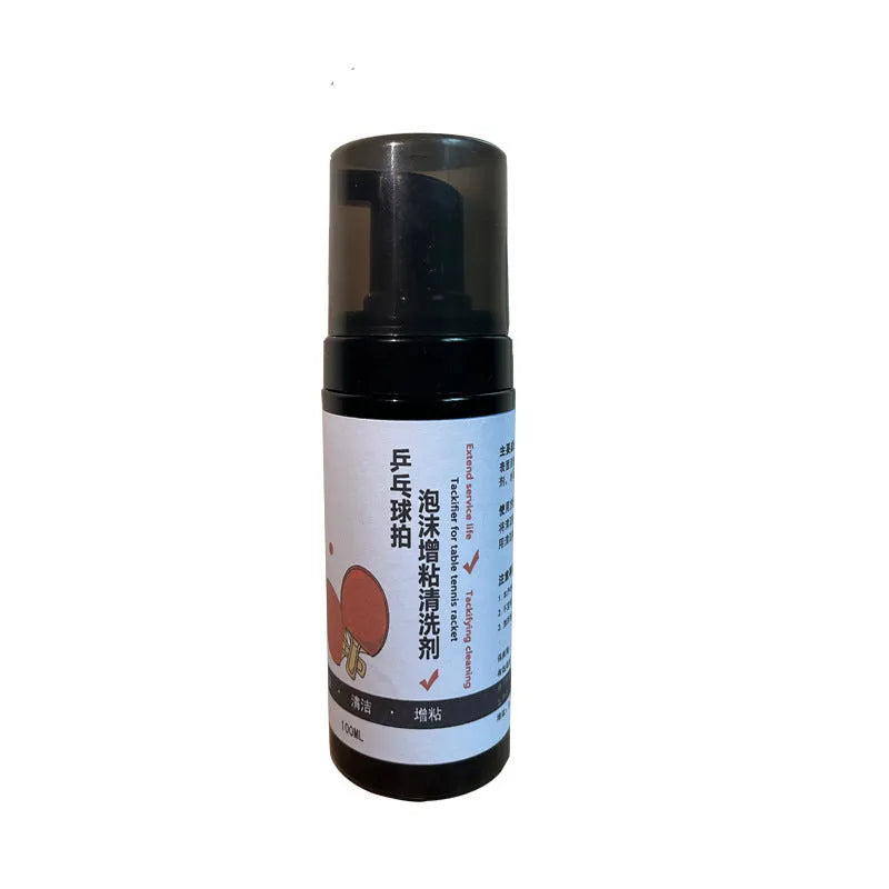 Table tennis racket care kit with sponge mop, rubber cleaning agent, grip tape, protective film, and edge protection accessories