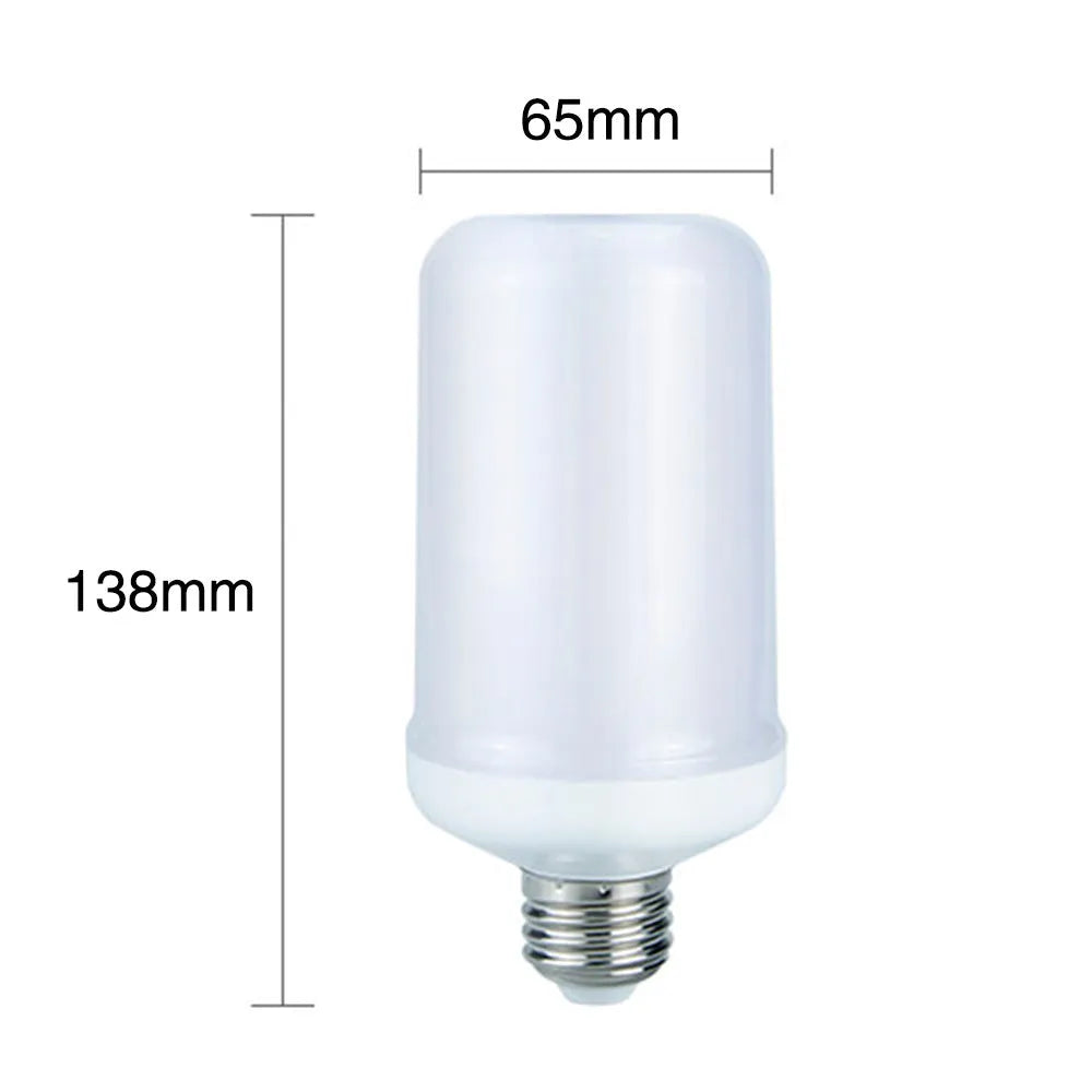 Decorative LED flame effect light bulb with E27 base for flickering ambience
