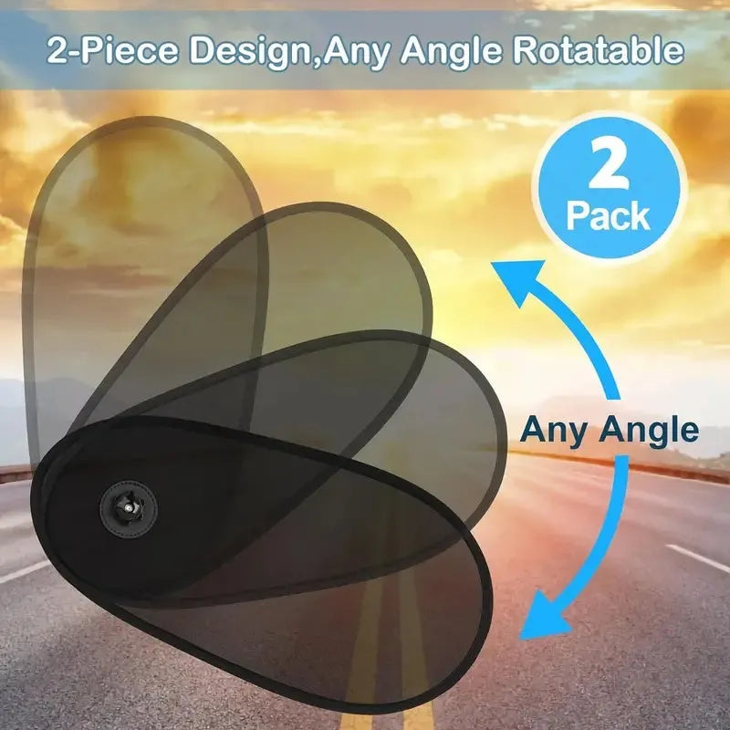 Adjustable breathable mesh car window shades with suction cups for side window sun protection