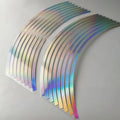 Pack of 16 reflective waterproof stickers for car and motorcycle wheel hubs in 0.8cm width