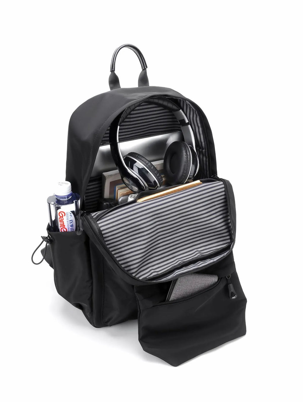 Student backpack casual men's backpack Oxford cloth anti-theft USB charging expandable 20-35L blue