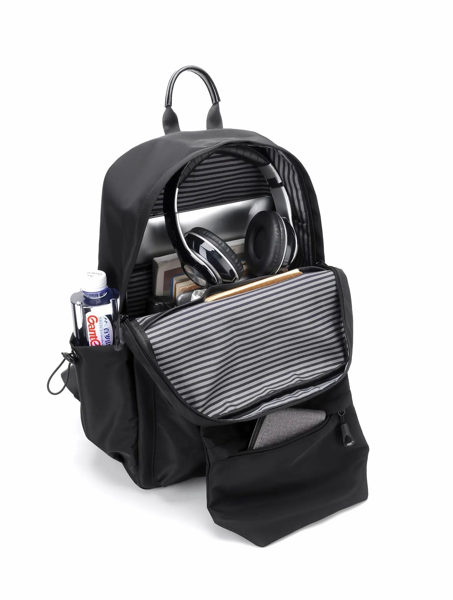 Student backpack casual men's backpack Oxford cloth anti-theft USB charging expandable 20-35L blue
