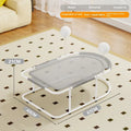 Large grey fabric cat kennel with breathable bracket design, shown as a pet bed and cage.