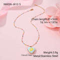 Stainless steel fruit pendant necklace with 18K gold plating and adjustable 41-50cm chain