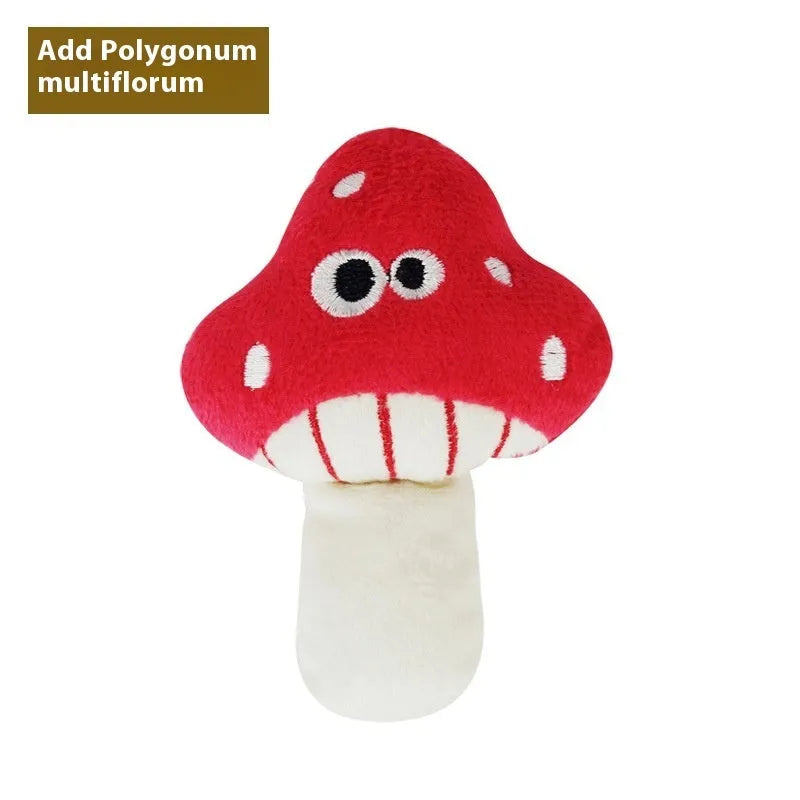 Colourful catnip plush toy shaped like a pizza, part of a set of six food-themed molar toys for cats.