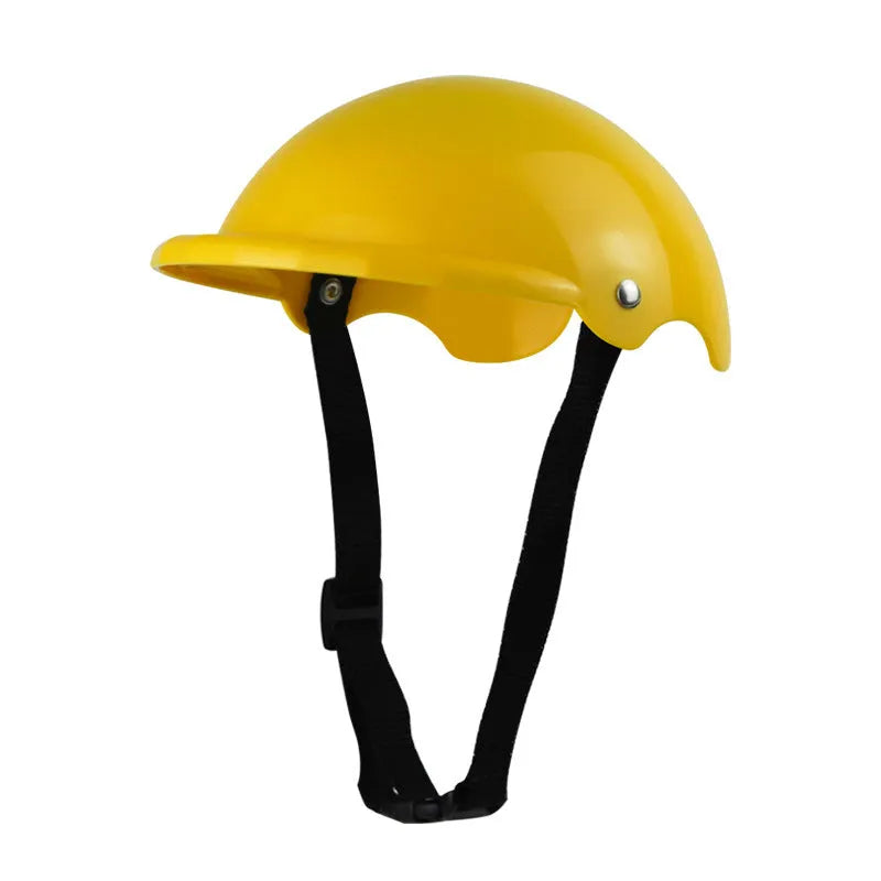 Small S size plastic pet motorcycle helmet in pink, black, yellow or green.