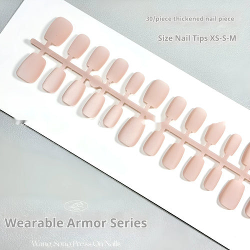 Set of frosted velvet finish press-on nails with Cat's Eye and aurora effects, showing short ladder XS, S, and M sizes.